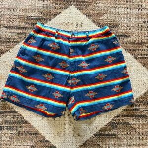Chubbies Shorts Men's XL Blue Aztec Striped 5" Cotton Casual Stretch Made in USA